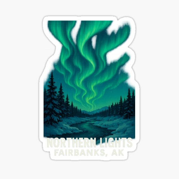 Item preview, Northern Lights Aurora Borealis Over Fairbanks Alaska designed and sold by Aryabek.