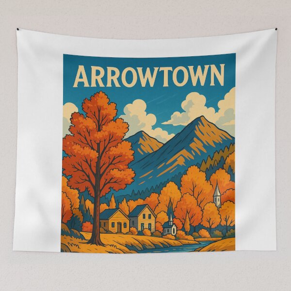 Item preview, Arrowtown Fall Colors and Mountain Landscape New Zealand designed and sold by Aryabek.
