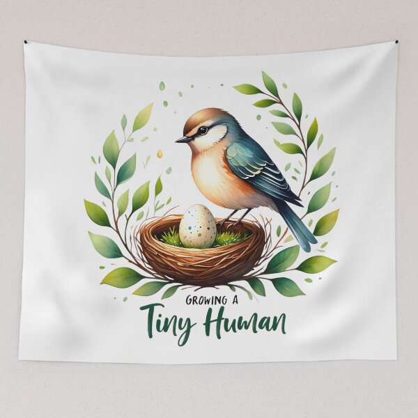 Item preview, Tiny Things Grow – Watercolor Bird & Nest Children’s Illustration designed and sold by AnnDesignStudio.