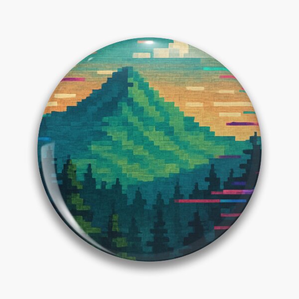 Item preview, Pixelated Nature Glitch – Retro 8-Bit Landscape with Digital Twist designed and sold by Nadarva Prints.