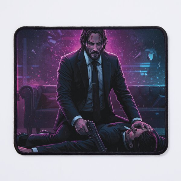Item preview, Neo-Noir Assassin Art – Dark Action Hero in Cyberpunk Style designed and sold by -DEEWOLF-.