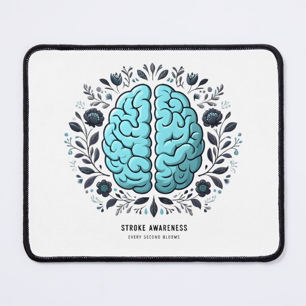 Item preview, Stroke Awareness Floral Brain – Minimalist Blue Vector Design designed and sold by AnnDesignStudio.