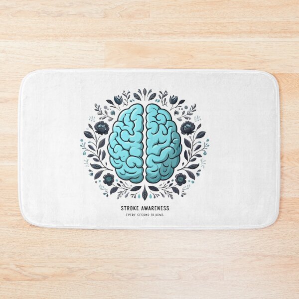 Item preview, Stroke Awareness Floral Brain – Minimalist Blue Vector Design designed and sold by AnnDesignStudio.