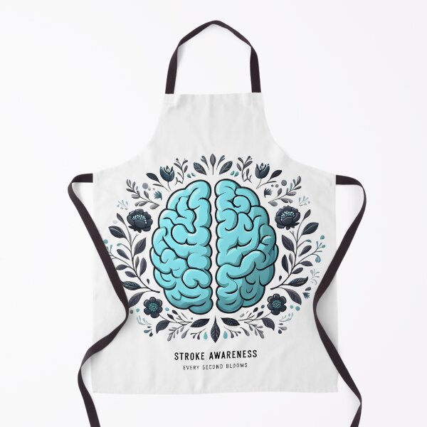 Item preview, Stroke Awareness Floral Brain – Minimalist Blue Vector Design designed and sold by AnnDesignStudio.