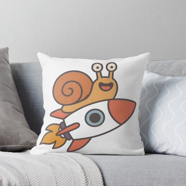 Aperçu de l'œuvre Escargot de dessin animé chevauchant une fusée colorée créée et vendue par ImagineCorner.