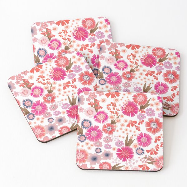 Item preview, Pink Sneezeweed Garden Delight on white designed and sold by phatlizzardart.