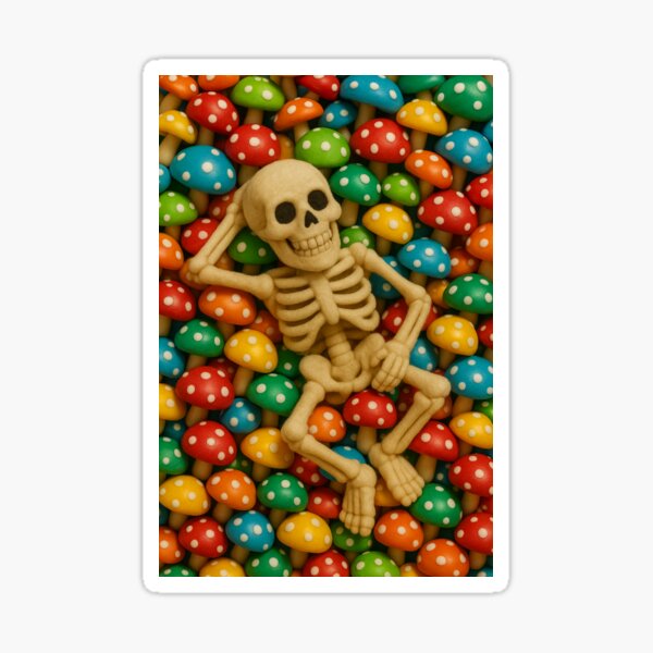 Item preview, Skelly on shrooms designed and sold by Koala-Fried Designs LLC.