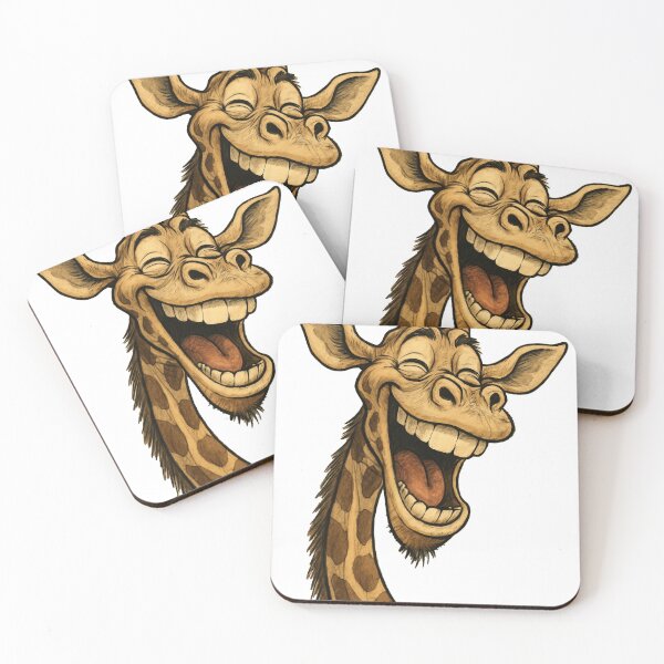 Item preview, Cheerful Cartoon Giraffe Illustration Featuring Laughter and Expressive Emotion designed and sold by Por_photos.