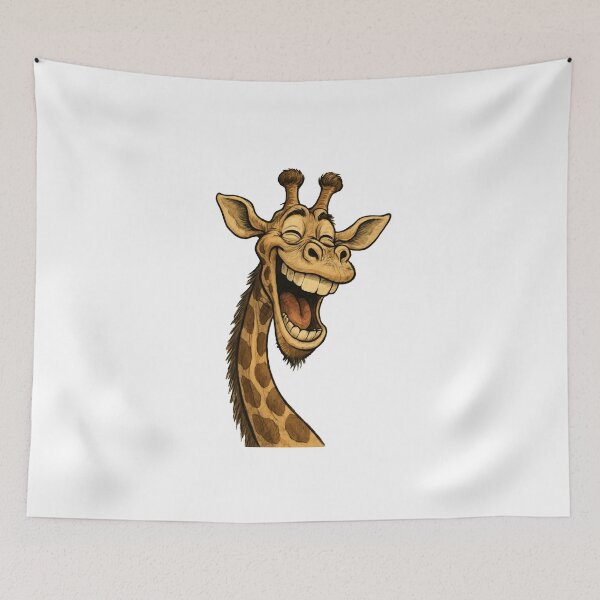 Item preview, Cheerful Cartoon Giraffe Illustration Featuring Laughter and Expressive Emotion designed and sold by Por_photos.