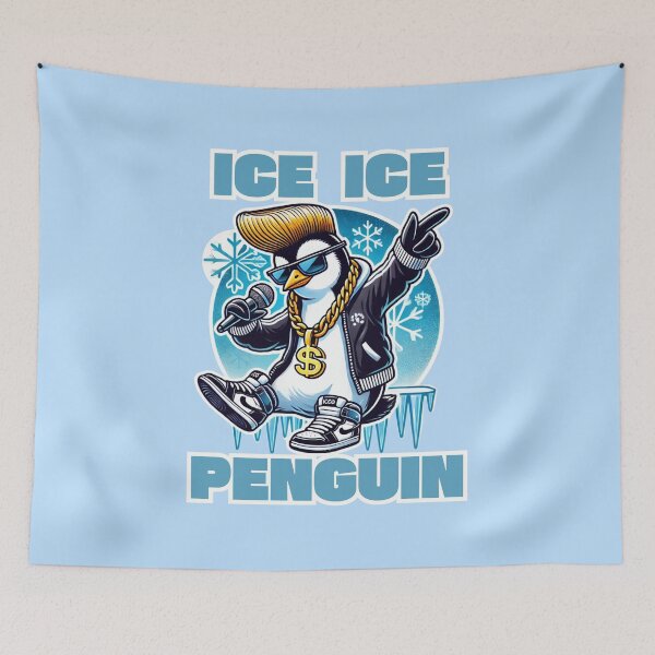 Item preview, Ice Ice Penguin – Funny Hip-Hop Penguin Throwback designed and sold by pUNKnown.