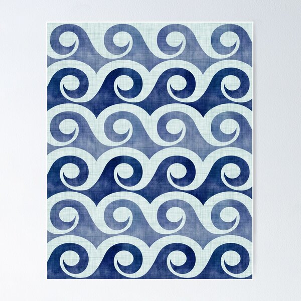 Aperçu de l'œuvre Vagues de plage tropicales indigo créée et vendue par moderntropical.