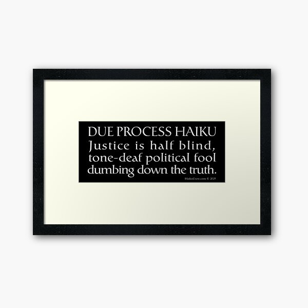 Due Process Haiku Framed Art Print