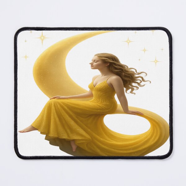 Item preview, "Moonlight Dreamer in a Golden Gown" designed and sold by SoulPrints by Beata.