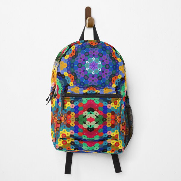 Item preview, Hex Mandala Blue Yellow Red and Green designed and sold by WormholeOrbital.