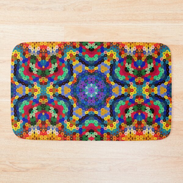 Item preview, Hex Mandala Blue Yellow Red and Green designed and sold by WormholeOrbital.
