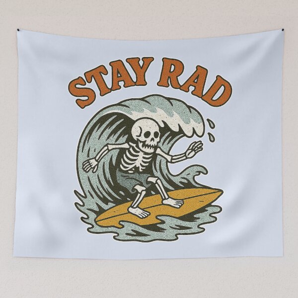 Item preview, Stay Rad Surfing Skeleton designed and sold by zzz888.