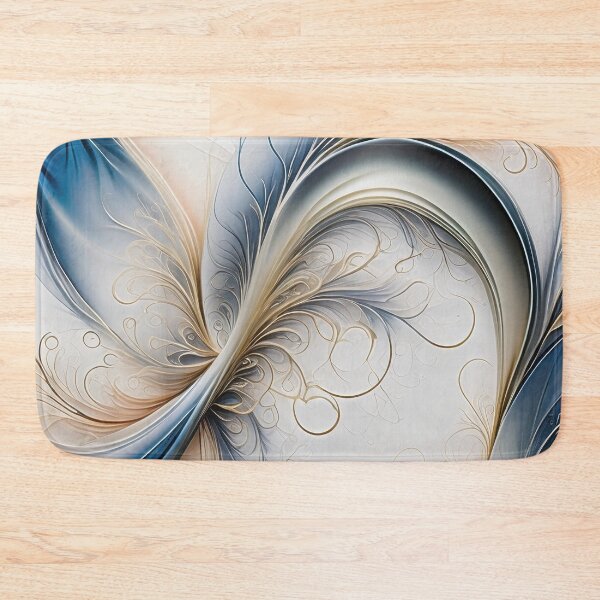 Item preview, Golden Breeze - Soft Blue and Gold Flowing Abstract designed and sold by FutureImaging.