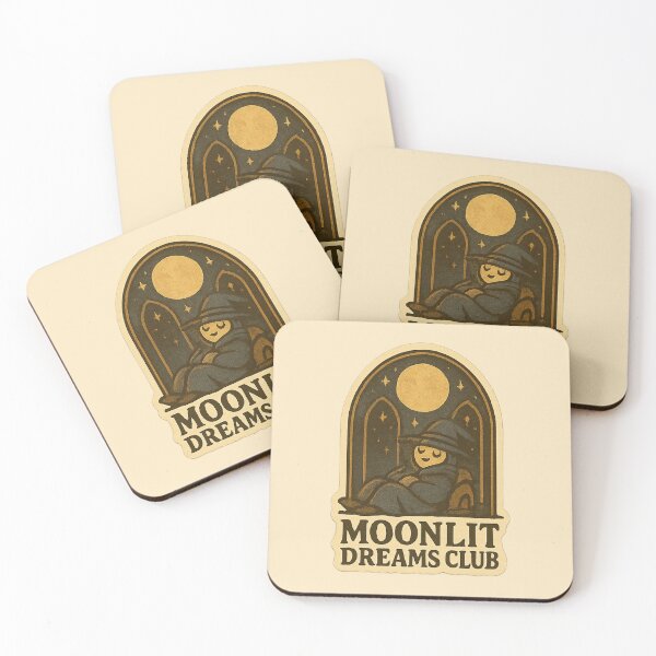 Item preview, “Moonlit Dreams Club” — Cozy gothic emblem of a Hunter sleeping designed and sold by Souls-like Design Shop.
