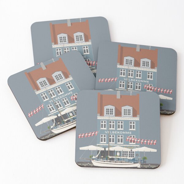 Item preview, Copenhagen Travel Illustration of a Nyhavn Neighbourhood townhouse | Denmark designed and sold by archetype prints.