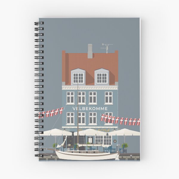 Item preview, Copenhagen Travel Illustration of a Nyhavn Neighbourhood townhouse | Denmark designed and sold by archetype prints.