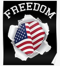 Freedom American Flag 4th of July Independence Day Poster