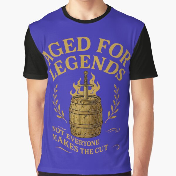 Item preview, Aged for Legends – Vintage Distillery Sword Barrel Design designed and sold by Maximilianos.