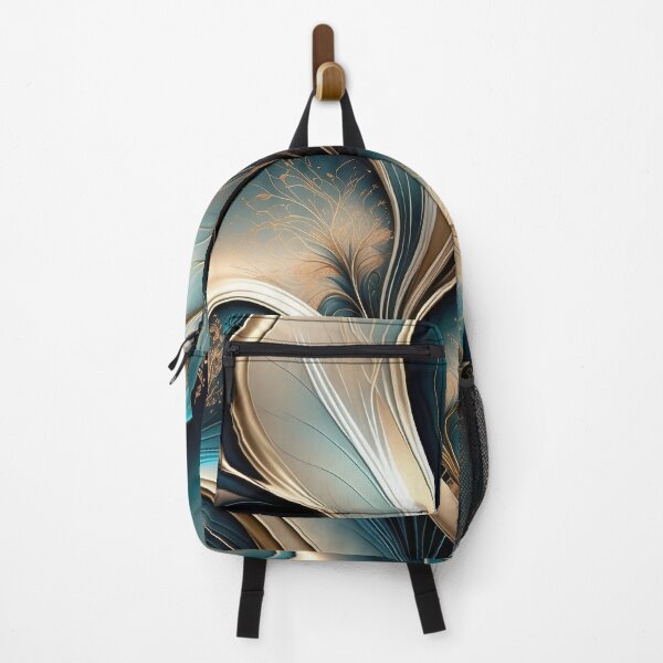 Item preview, Golden Breeze - Teal and Gold Flowing Abstract designed and sold by FutureImaging.