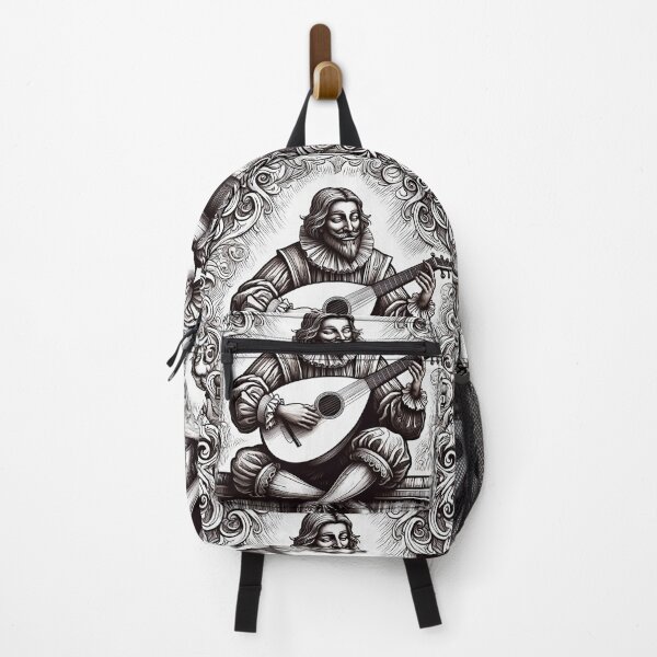 Item preview, Guido Fawkes playing a lute etching illustration vintage art designed and sold by Vintage Designs +.