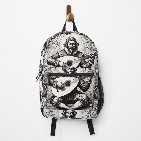 Item preview, Guido Fawkes playing a lute etching illustration vintage art designed and sold by Vintage Designs +.
