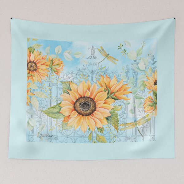 Item preview, Sunflowers And Dragonfly Garden B designed and sold by Jean Plout.
