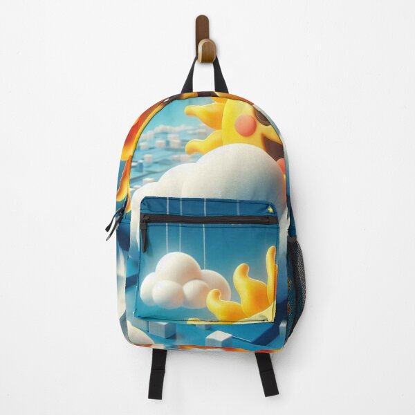 Item preview, Cute Happy Sun Smiling in Fluffy Clouds - Cheerful Kawaii Sky Illustration designed and sold by choder61.