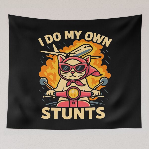 Item preview, Cat On Scooter I Do My Own Stunts designed and sold by Blok45.