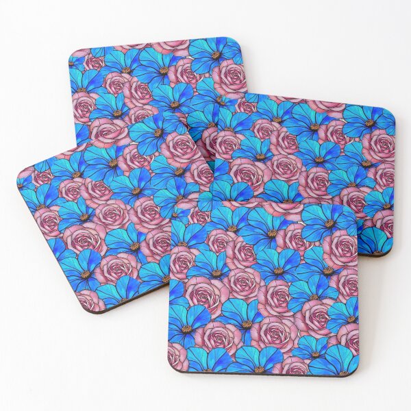 Artikelvorschau, Rosa und Blau Blumen entworfen und verkauft von PudgeMuffin Creations.