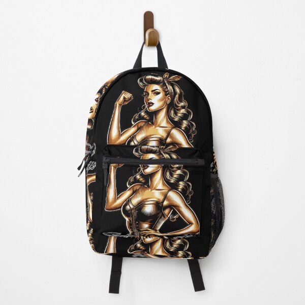 Item preview, Strength strong woman Rockabilly style gold gift designed and sold by Pineapple-Tree.