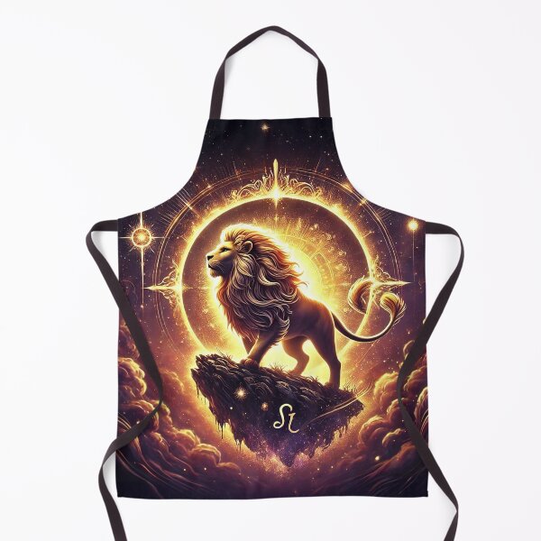 Item preview, Golden Leo lion with sunlit cosmic zodiac background designed and sold by ChernivtsiSkoda.