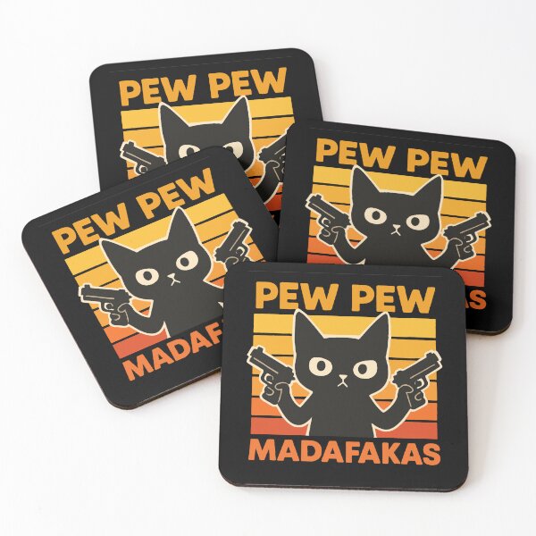 Item preview, Pew Pew Crazy Cat Madafakas Retro  designed and sold by FarieArt.