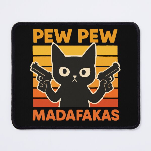 Item preview, Pew Pew Crazy Cat Madafakas Retro designed and sold by FarieArt.