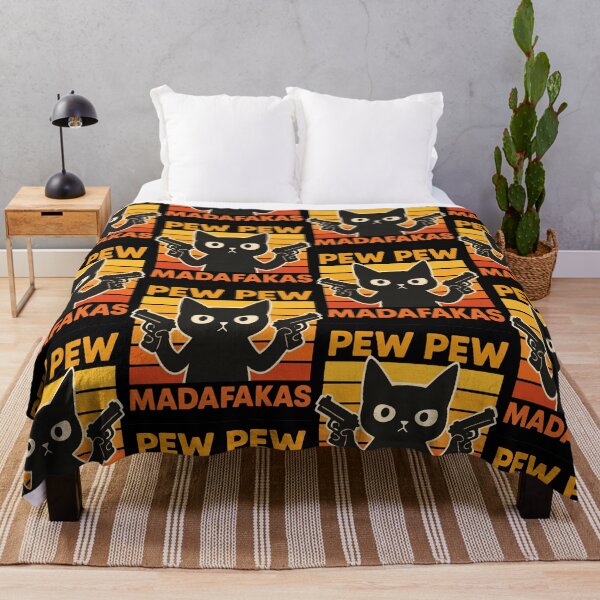 Item preview, Pew Pew Crazy Cat Madafakas Retro  designed and sold by FarieArt.
