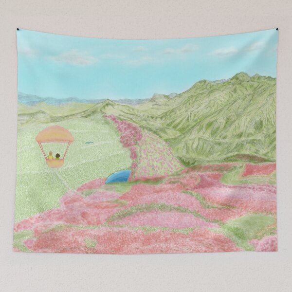 Item preview, Three friends on an adventure in flower mountains designed and sold by greenPQBstudio.