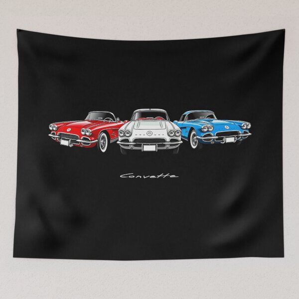 Item preview, 1961 Corvette Trio – Vintage Sports Car Art designed and sold by TheArtOfCar.