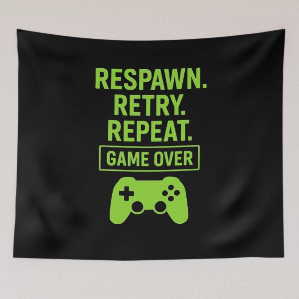 Item preview, Respawn Retry Repeat - Inspiring Gamer Design designed and sold by DRAWZENART.