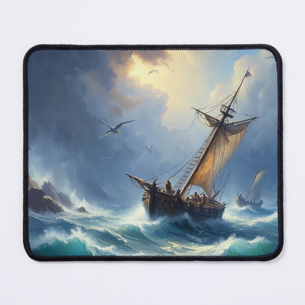 Item preview, A ship on the waves of a stormy sea art inspired by JMW Turner designed and sold by Vintage Designs +.