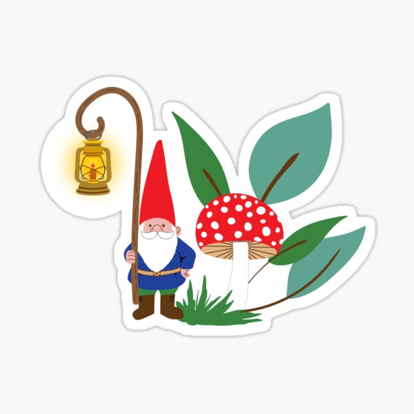 Gnome with a lantern Sticker