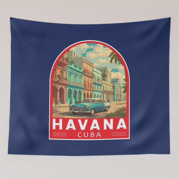 Artikelvorschau, Havanna, Kuba, Reisekunst, Emblem entworfen und verkauft von KrisSidDesigns.