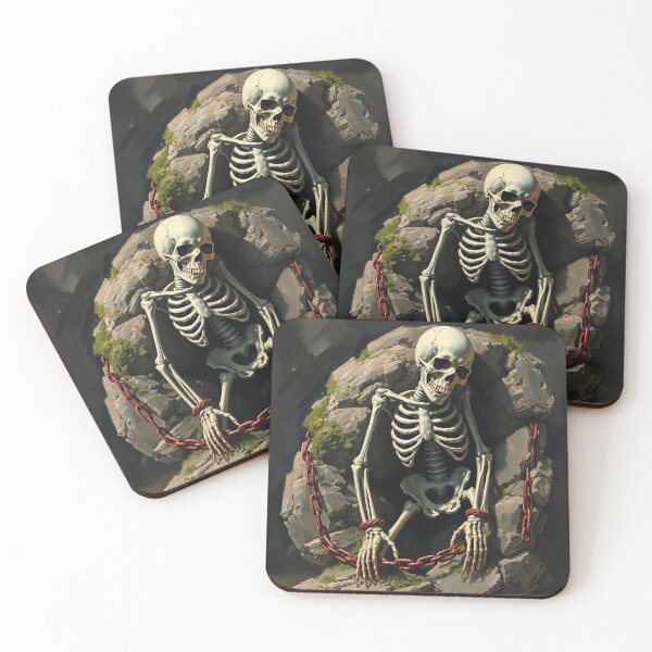 Item preview,  Lonely skeleton on a rock designed and sold by Vintage Designs +.