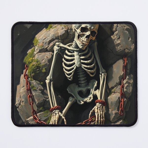 Item preview, Lonely skeleton on a rock designed and sold by Vintage Designs +.