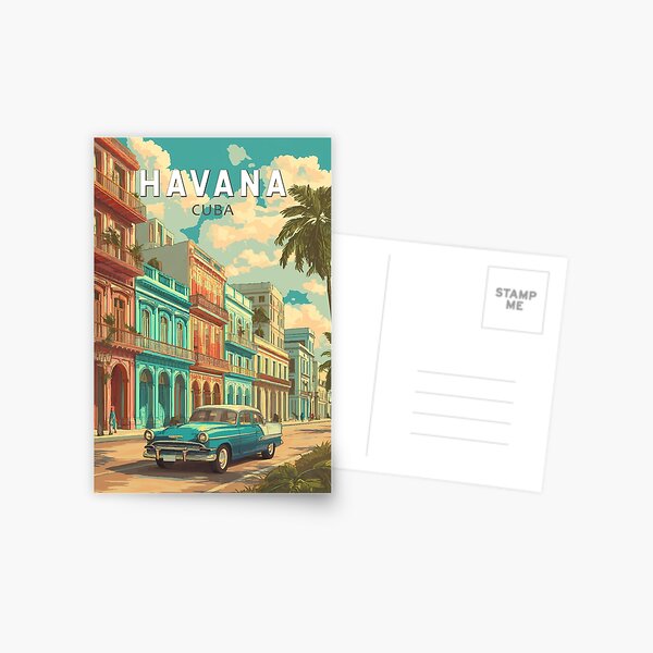 Item preview, Havana Cuba Illustration Travel Art Vintage designed and sold by KrisSidDesigns.