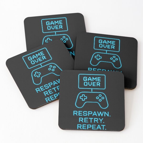 Item preview, Game Over Neon – Respawn Retry Repeat designed and sold by DRAWZENART.