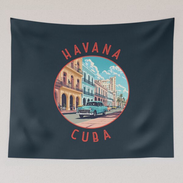 Artikelvorschau, Havanna Kuba Retro Distressed Circle entworfen und verkauft von KrisSidDesigns.
