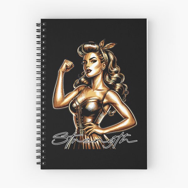 Item preview, Strength strong woman Rockabilly style gold gift designed and sold by Pineapple-Tree.